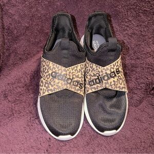 Adidas Black and Leopard Print Slip-On Shoes